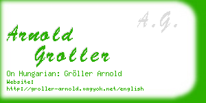arnold groller business card