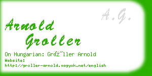 arnold groller business card